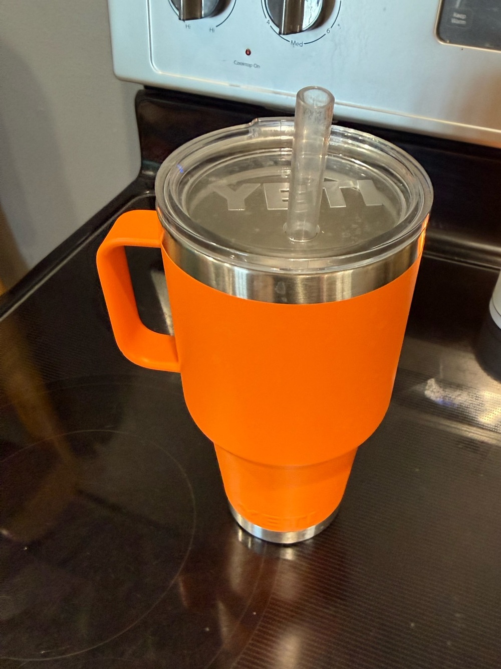 Yeti Orange Travel Tumbler with Handle and Straw Lid
